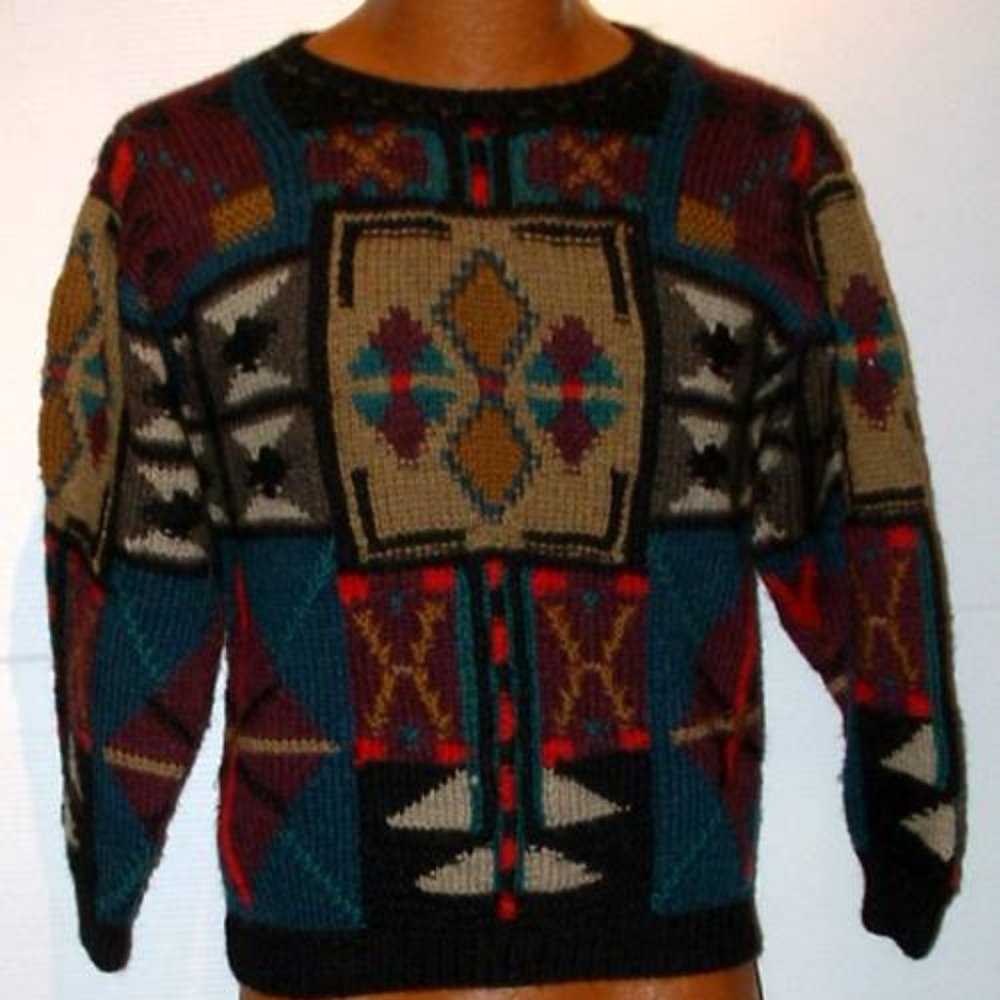 Men's S  Boston Traders wool hand knitted sweater